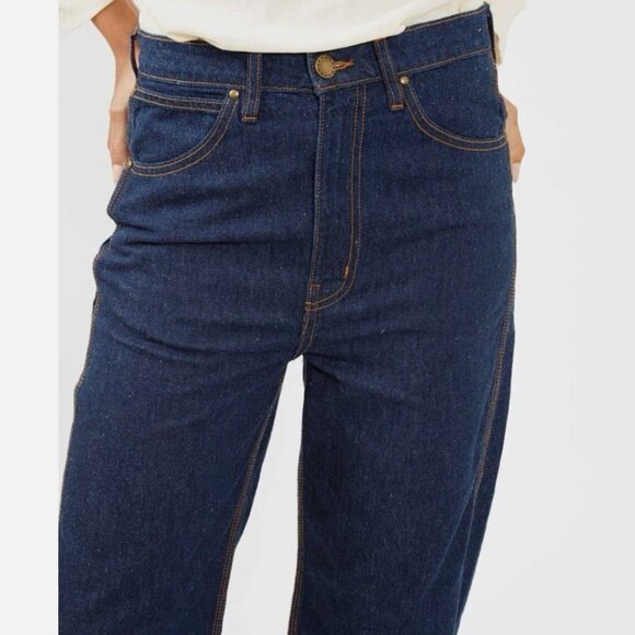 NWT The Great Miner Jeans  High Rise Relaxed Straight Dark Wash Denim Rinse Wash - Picture 4 of 11